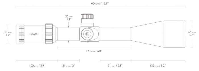 Hawke Sidewinder 30 Side Focus 6 24x56 Half Mil Dot Illuminated Reticle 172