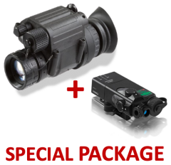 Package NVG PVS-14 Night Vision Monocular Gen 3 Auto-Gated Manual Gain Made in USA + Steiner OTAL-C IR Offset Aiming Laser